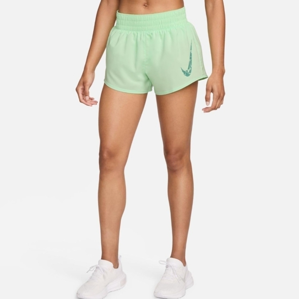 Nike One Swoosh HBR Mid-Rise Brief-Lined Shorts - Women's Size Medium